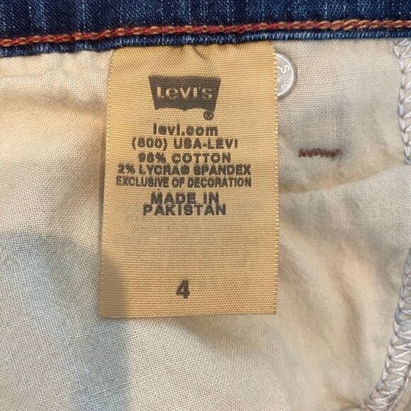 Levi’s 512 Sz 4 Blue Denim Perfectly Slimming Cotton Spandex Western Jeans - Picture 6 of 9